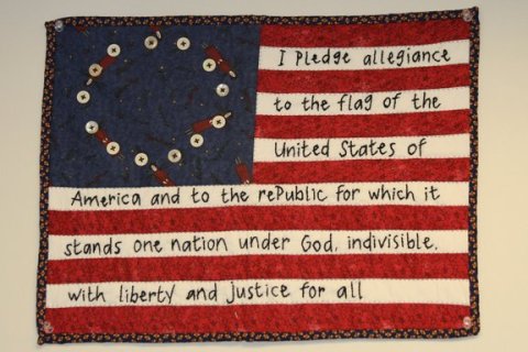 Hand-embroidered Pledge of Allegiance