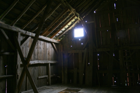 Light leaking through the hayloft siding
