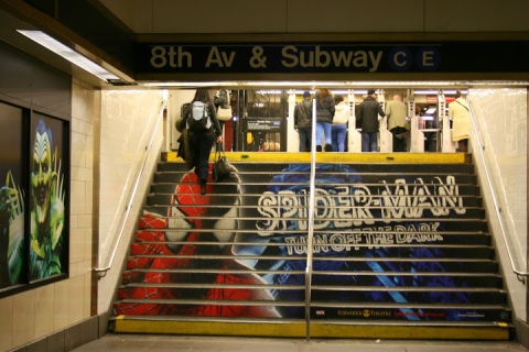 Staricase in a subway station, NYC