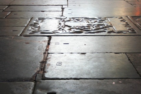 Gravestones on the floor
