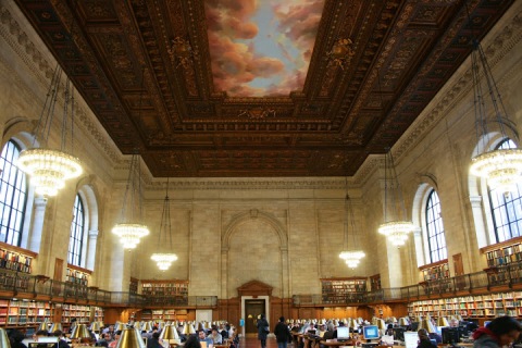 Reading room at the New York Public Library