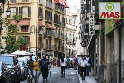 Day time street scene in Seville