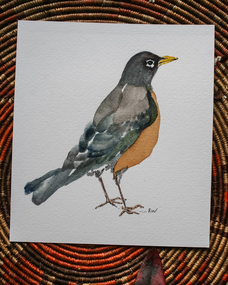 Another watercolor sketch of robin