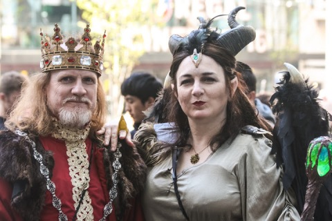 King Stefan and Maleficent on the street outside Comicon, Seattle