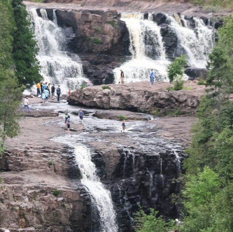 View of Gooseberry Falls through the trees