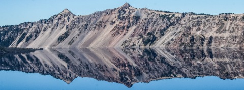 Reflections at the edges of Crater Lake